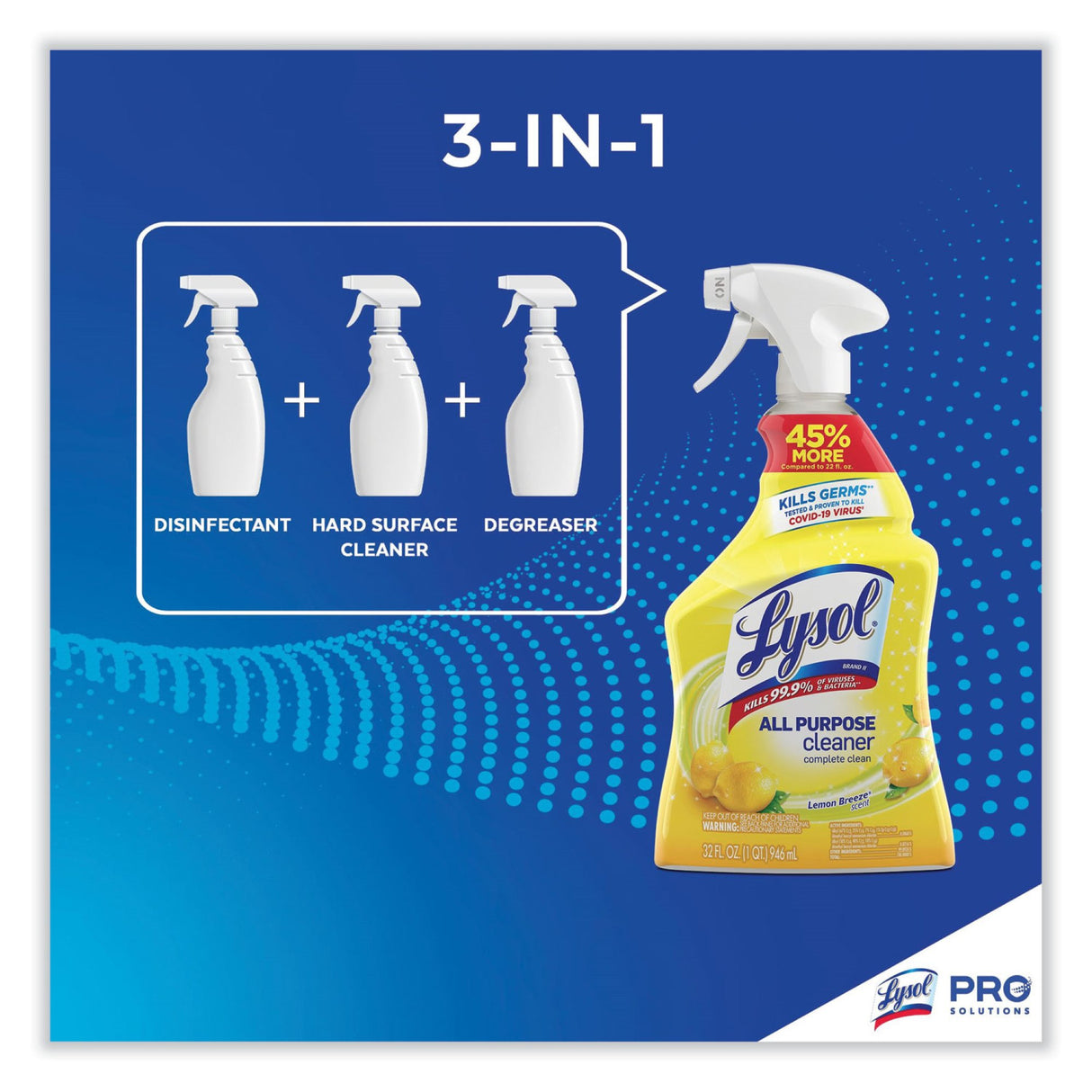Surface Disinfectant Cleaner Lysol® All Purpose Trigger Spray Liquid 32 oz. Bottle Lemon Breeze Scent NonSterile - BeHope