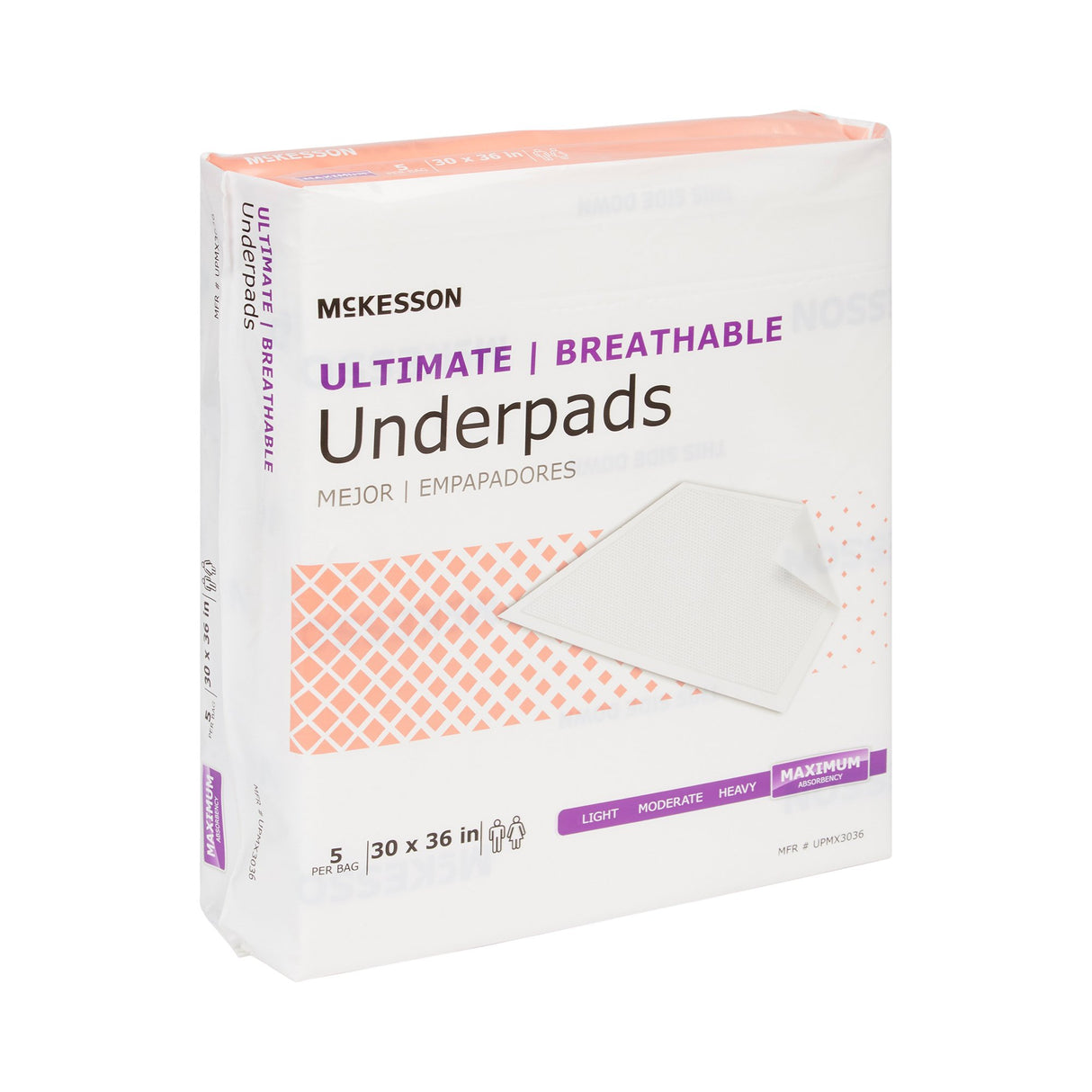 Disposable Underpad McKesson Ultimate Breathable 30 X 36 Inch Fluff / Polymer Heavy Absorbency - BeHope