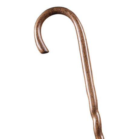 Round Handle Cane Brazos™ Twisted Wood 37 Inch Height Brown Oak - BeHope