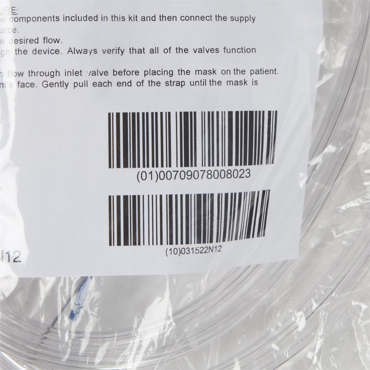 NonRebreather Oxygen Mask McKesson Elongated Style Adult One Size Fits Most Adjustable Head Strap - BeHope