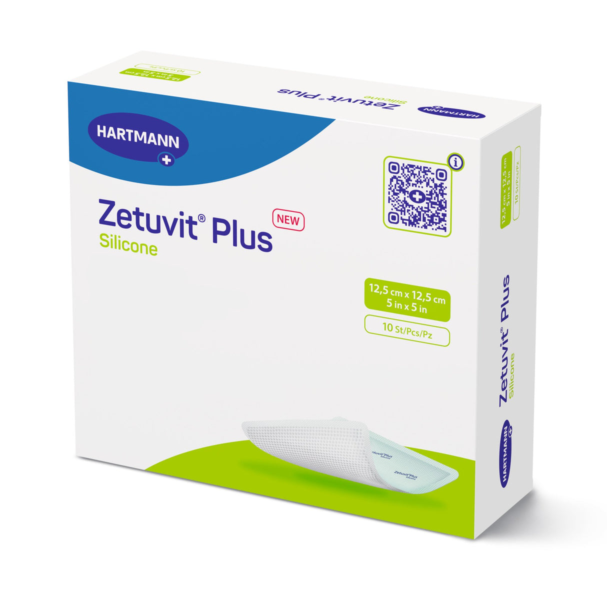 Super Absorbent Dressing Zetuvit® Plus Silicone Silicone Adhesive 5 X 5 Inch Square - BeHope