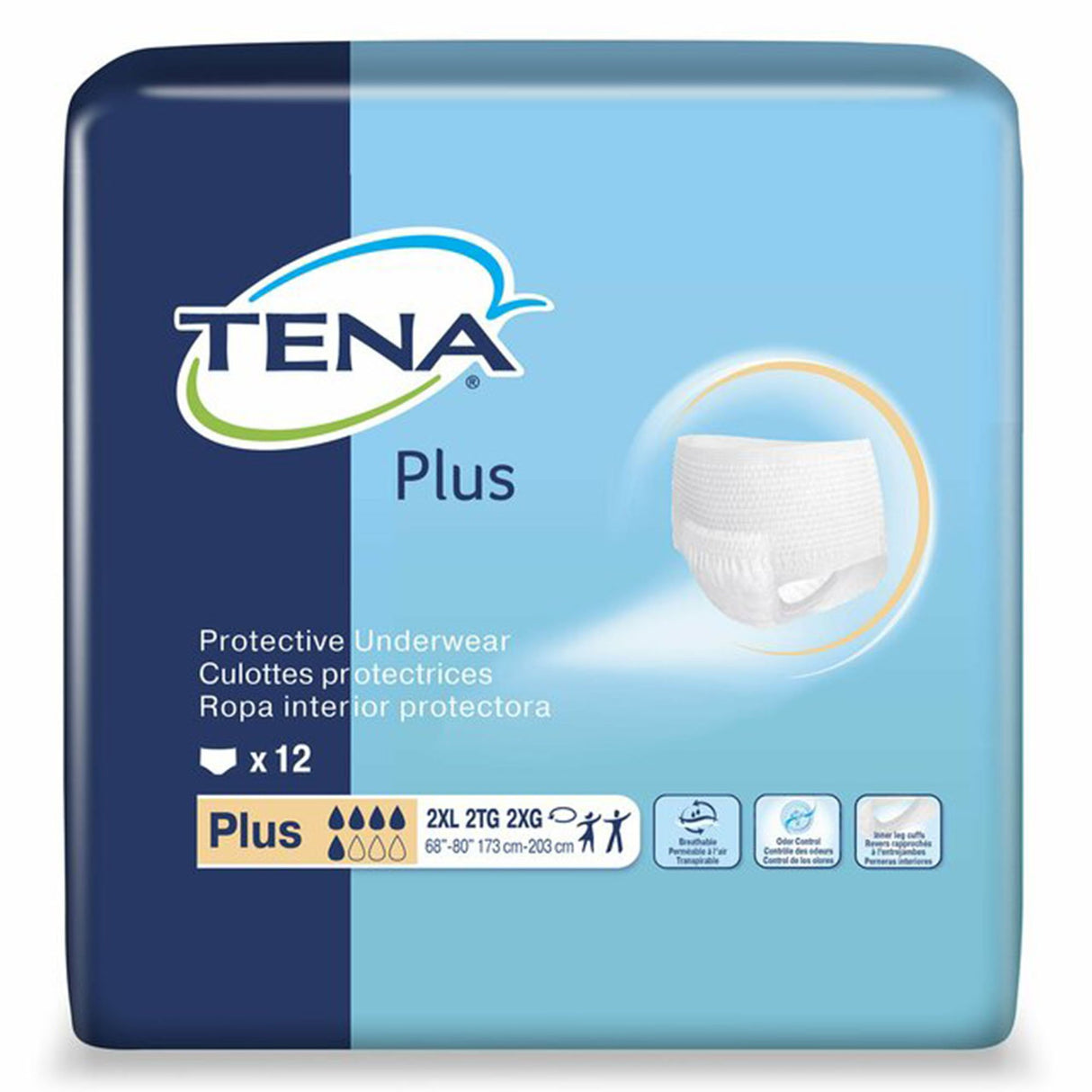 Unisex Adult Absorbent Underwear TENA ProSkin™ Plus Pull On with Tear Away Seams 2X-Large Disposable Moderate Absorbency - BeHope