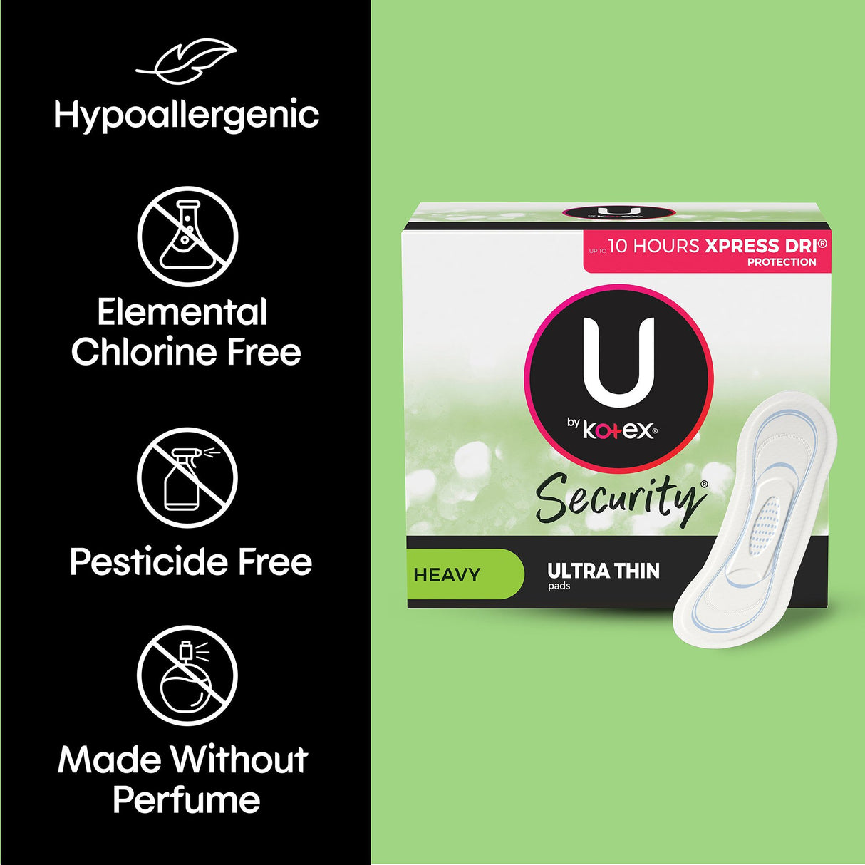 Feminine Pad U by Kotex® Security Ultra Thin Heavy Absorbency - BeHope