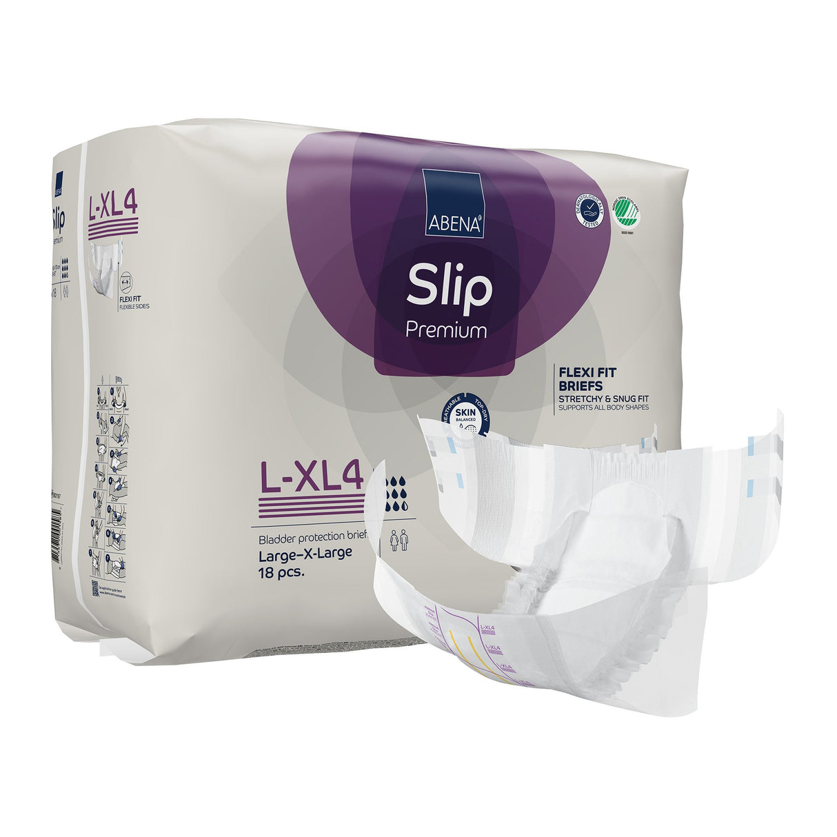 Unisex Adult Incontinence Brief Abena Slip Flexi Fit Large / X-Large Disposable Heavy Absorbency - BeHope