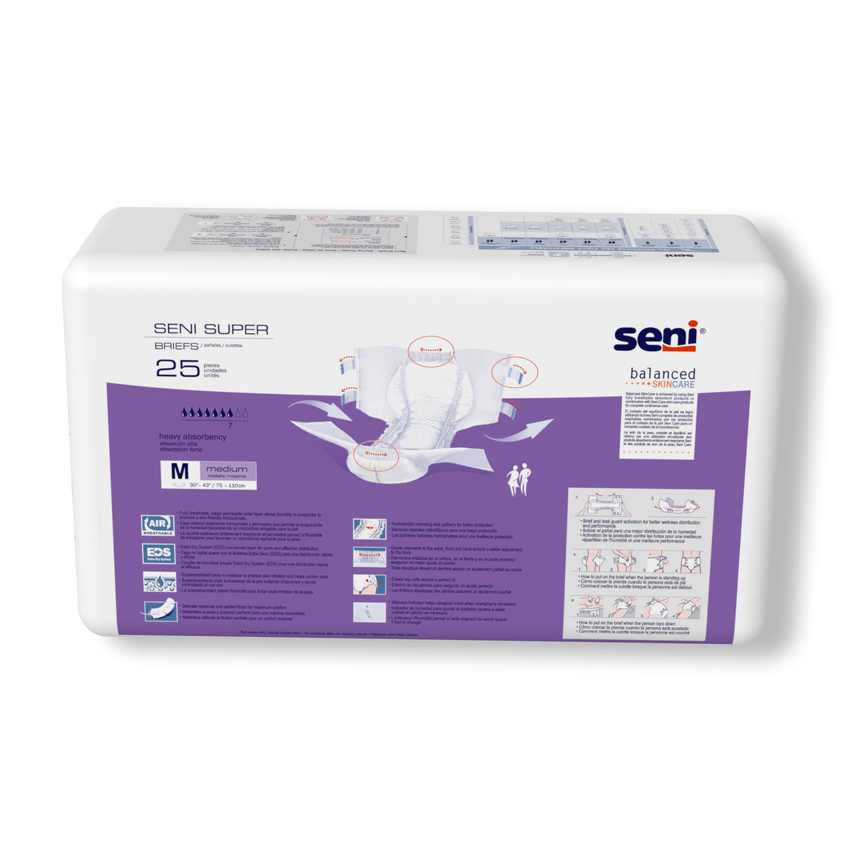 Unisex Adult Incontinence Brief Seni® Super Medium Disposable Heavy Absorbency - BeHope