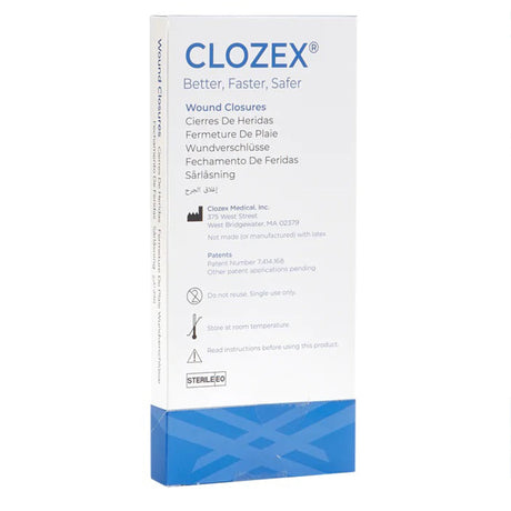 Skin Closure Device Clozex® 1-1/2 X 1-3/8 Inch Polyurethane, Polyester, Medical Grade Acrylic Interlaced Closure Strip Clear - BeHope