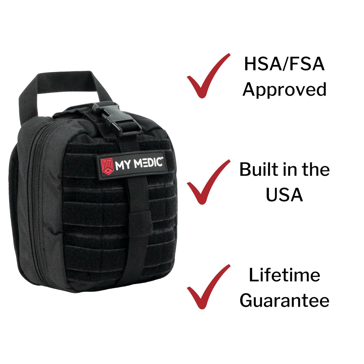 First Aid Kit My Medic™ MYFAK Pro Black Nylon Bag - BeHope