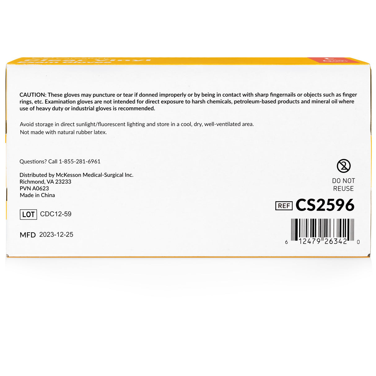 Exam Glove CareStock™ Large NonSterile Vinyl Standard Cuff Length Smooth Clear Not Rated - BeHope