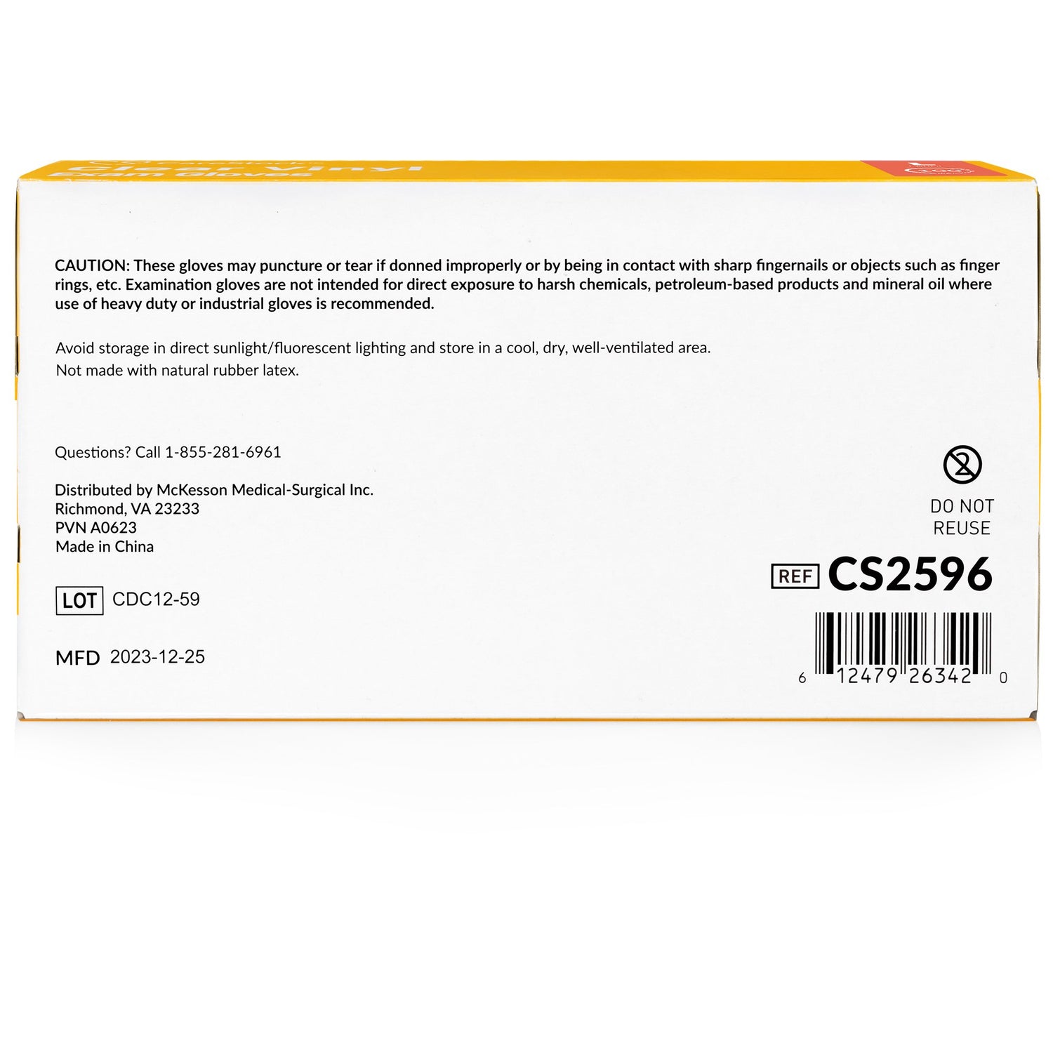 Exam Glove CareStock™ Large NonSterile Vinyl Standard Cuff Length Smooth Clear Not Rated - BeHope