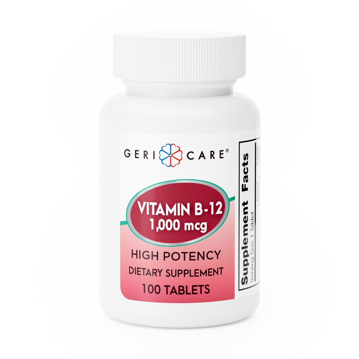Vitamin Supplement Geri-Care® Vitamin B12 1,000 mcg Strength Tablet 100 per Bottle - BeHope