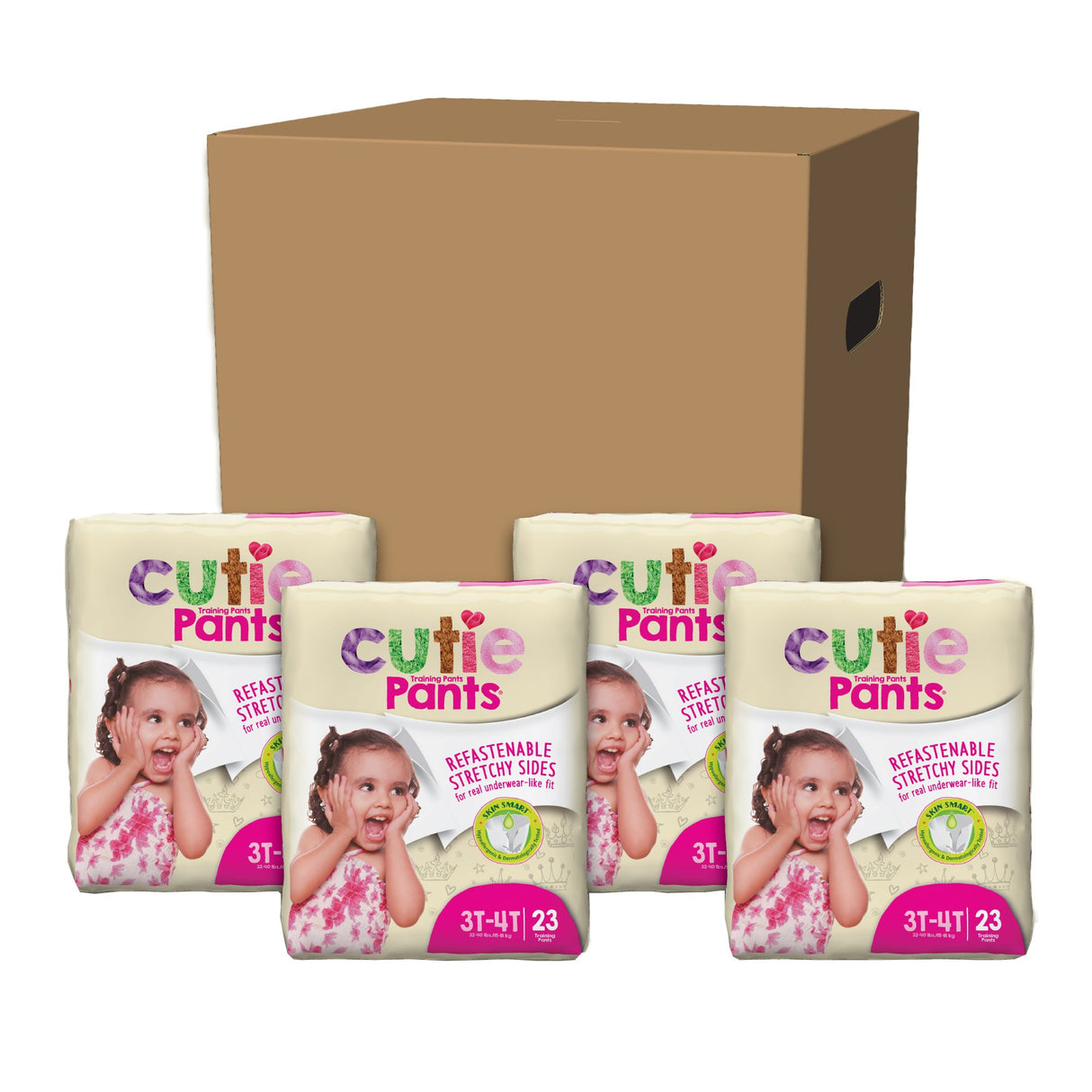 Female Toddler Training Pants Cutie Pants® Size 3T to 4T Disposable Heavy Absorbency - BeHope