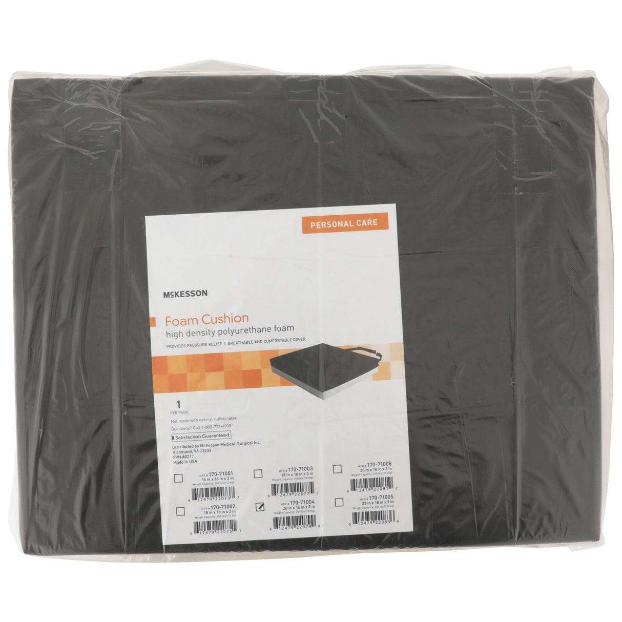 Seat Cushion McKesson 20 W X 16 L X 3 D Inch Polyurethane - BeHope