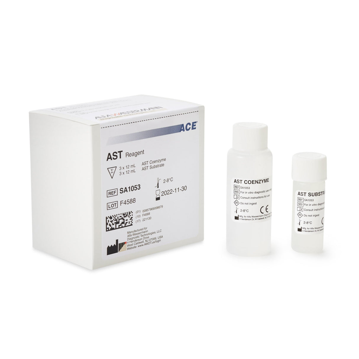 General Chemistry Reagent Aspartate Aminotransferase (AST) For ACE Axcel / ACE Alera Clinical Chemistry Systems 450 Tests - BeHope