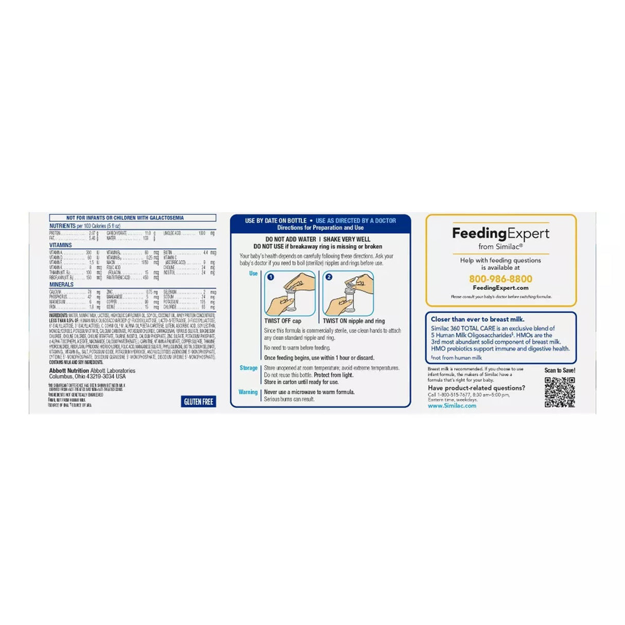 Infant Formula Similac® 360 Total Care® Unflavored 2 oz. Bottle Liquid Iron - BeHope