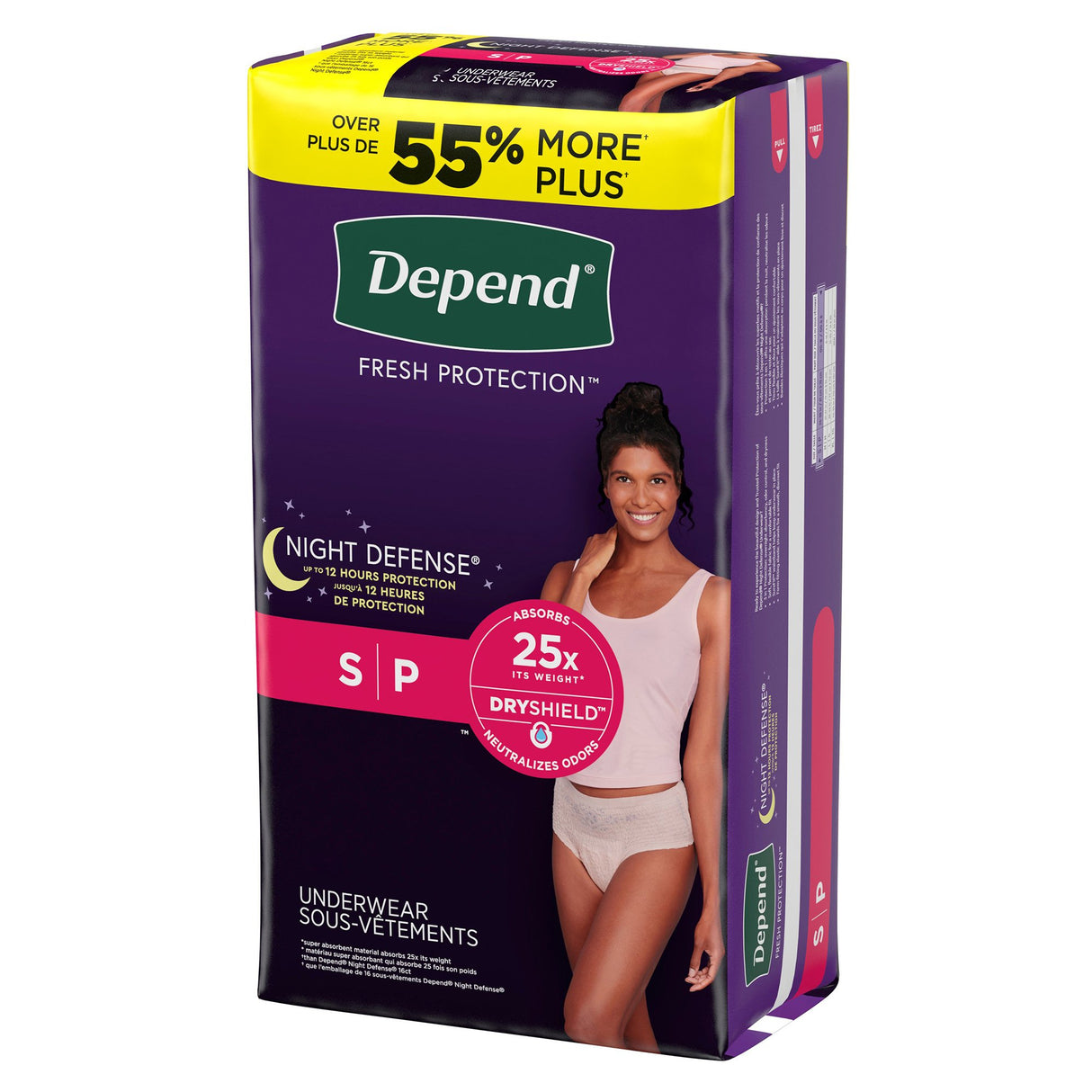 Female Adult Absorbent Underwear Depend® Night Defense® Waistband Style Small Disposable Heavy Absorbency - BeHope