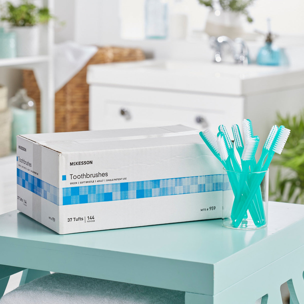 Toothbrush McKesson Green Adult Soft - BeHope