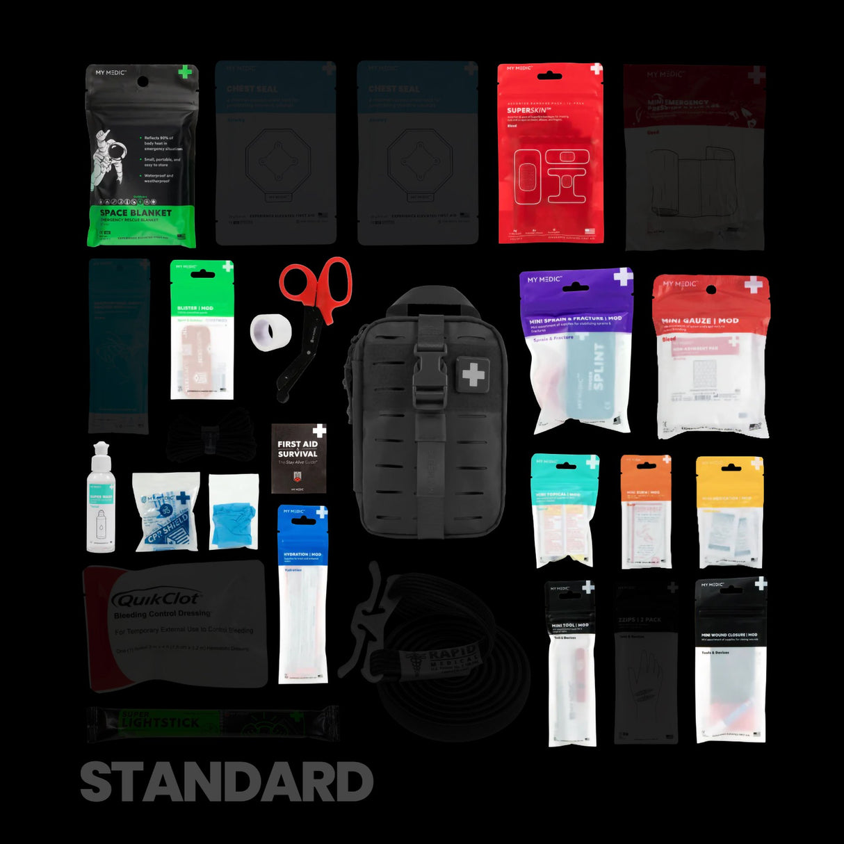 First Aid Kit My Medic™ MYFAK Mini Standard Black Soft Bag - BeHope