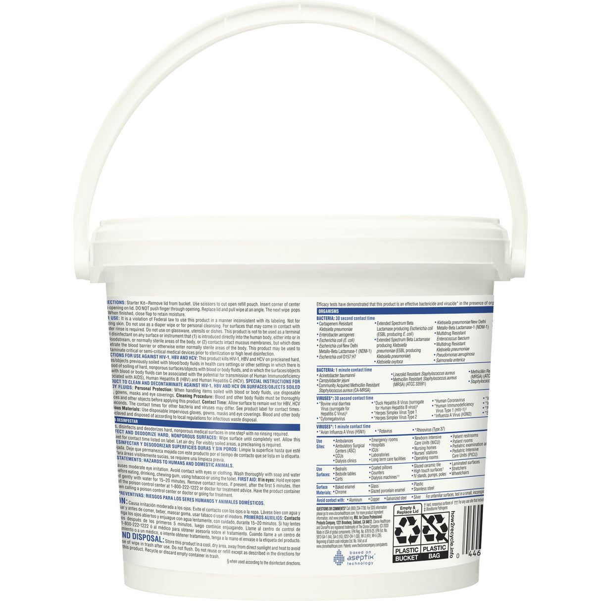 Surface Disinfectant Cleaner Clorox Healthcare® Premoistened Hydrogen Peroxide Based Manual Pull Wipe 185 Count Pail Unscented NonSterile - BeHope