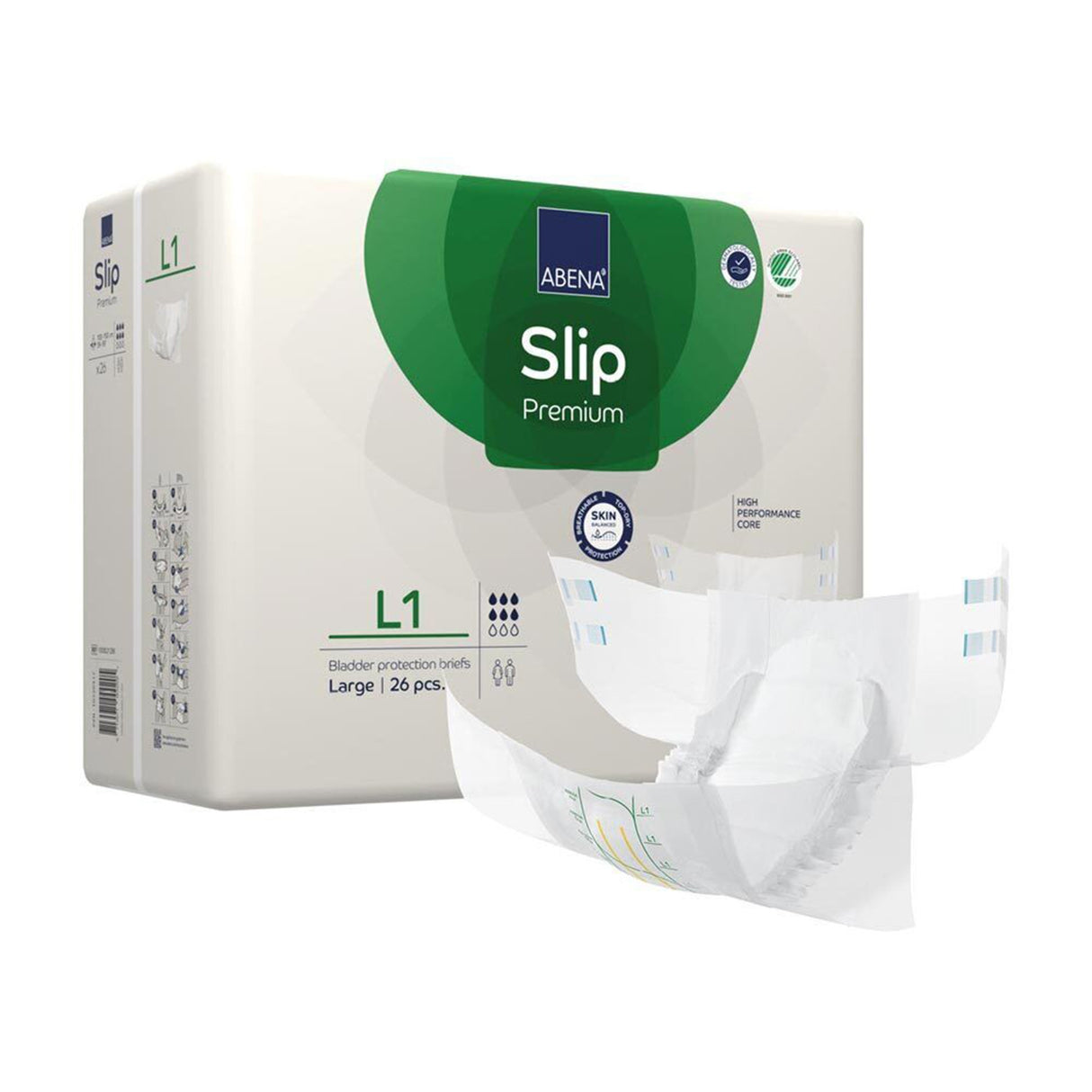 Unisex Adult Incontinence Brief Abena® Slip Premium L1 Large Disposable Heavy Absorbency - BeHope