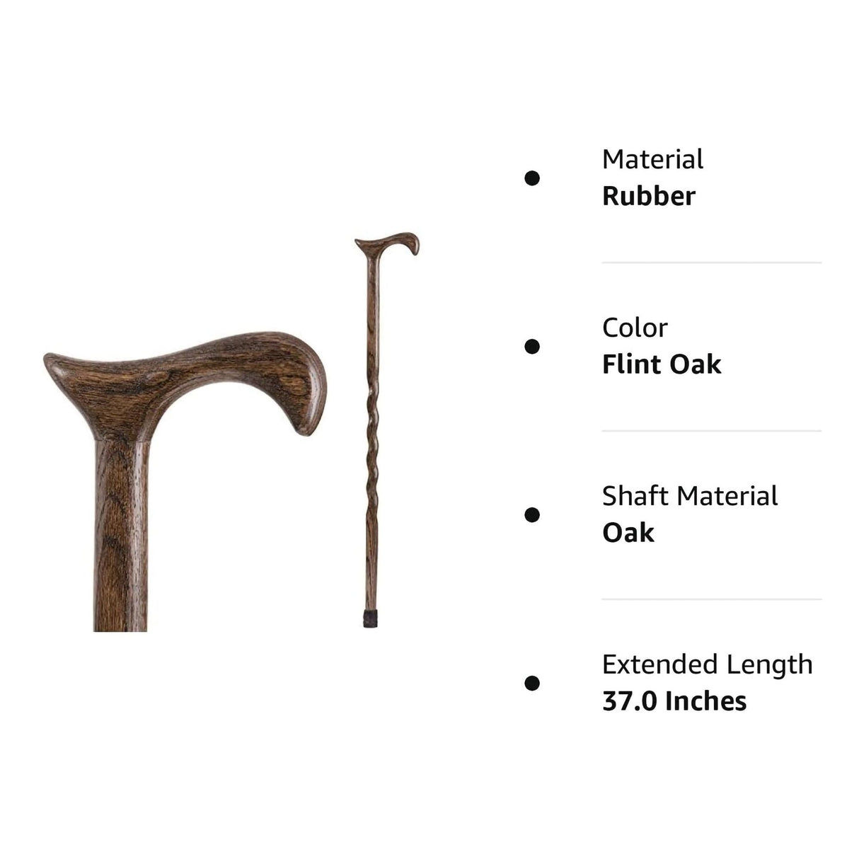 T-Handle Cane Brazos™ Twisted Wood 37 Inch Height Wood Grain - BeHope
