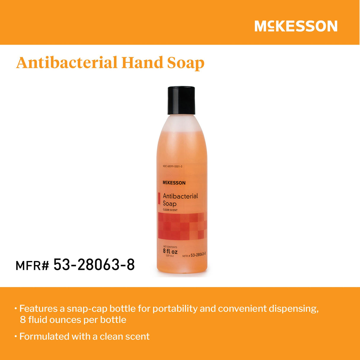 Antibacterial Soap McKesson Liquid 8 oz. Bottle Clean Scent - BeHope