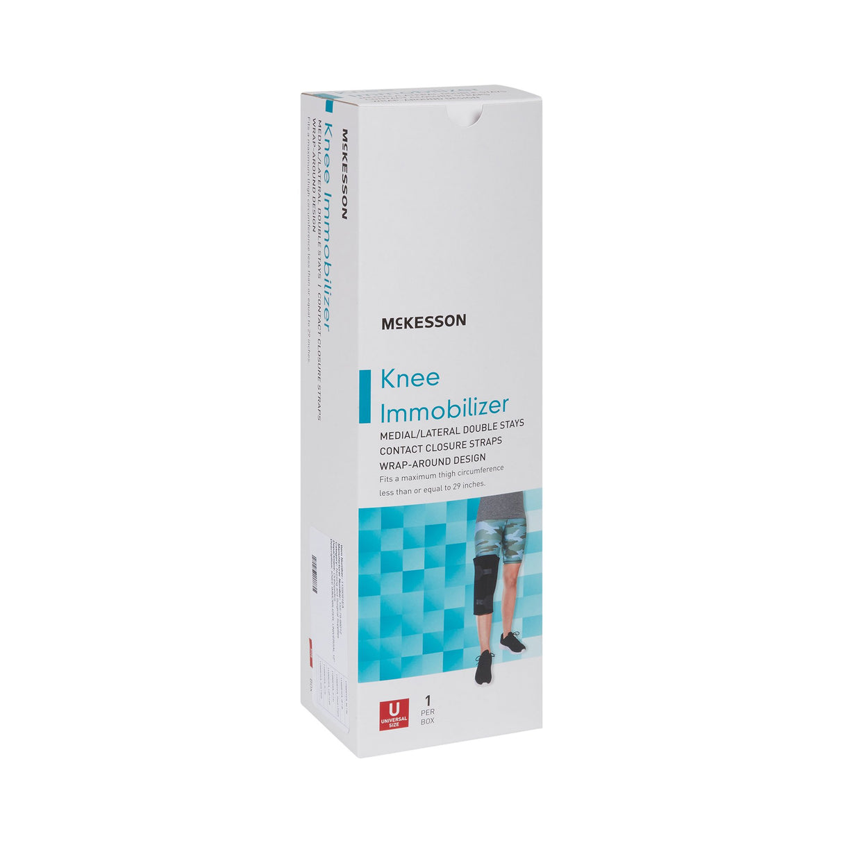 Knee Immobilizer McKesson One Size Fits Most Up to 29 Inch Thigh Circumference 12 Inch Length Left or Right Knee - BeHope