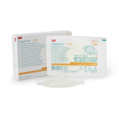 Transparent Film Dressing with Pad 3M™ Tegaderm™ 3-1/2 X 4 Inch Frame Style Delivery Rectangle Sterile - BeHope