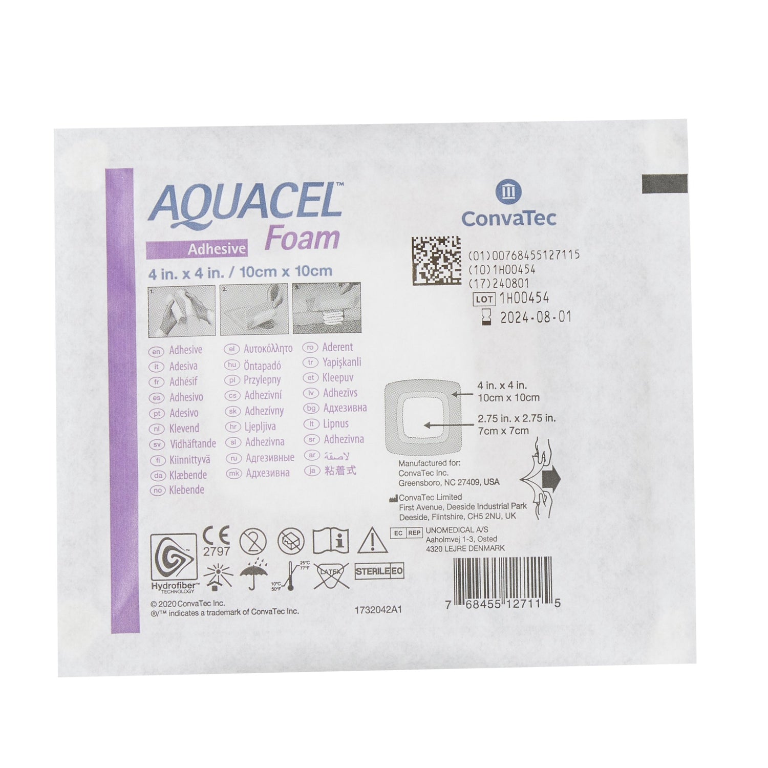 Foam Dressing Aquacel® 4 X 4 Inch With Border Waterproof Film Backing Silicone Adhesive Square Sterile - BeHope