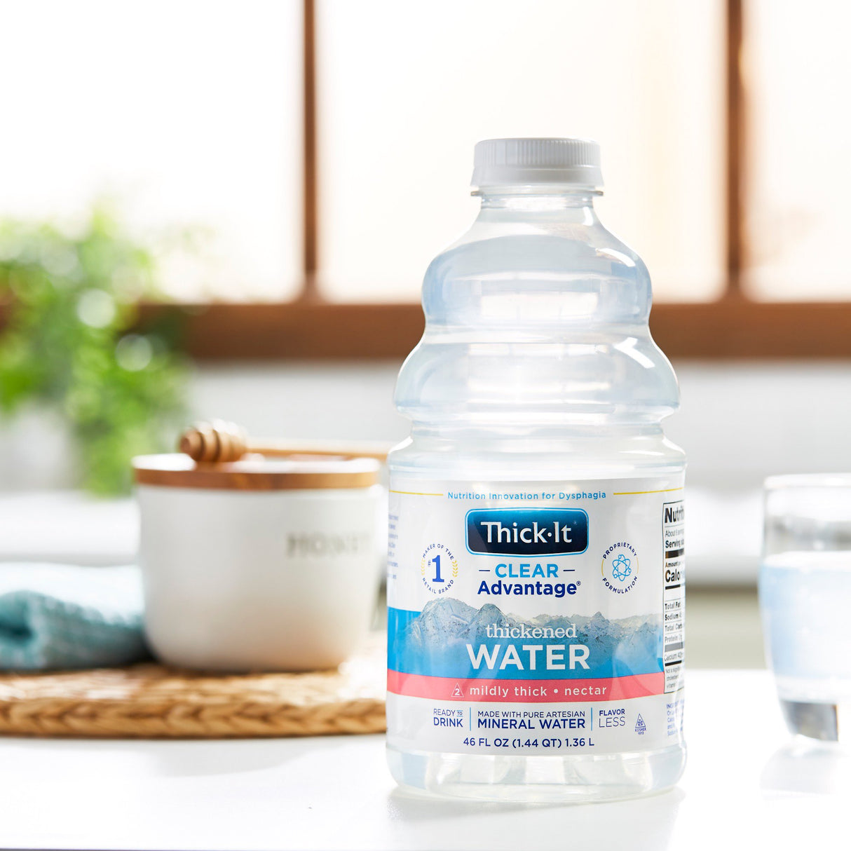 Thickened Water Thick-It® Clear Advantage® 46 oz. Bottle Unflavored Liquid IDDSI Level 2 Mildly Thick - BeHope