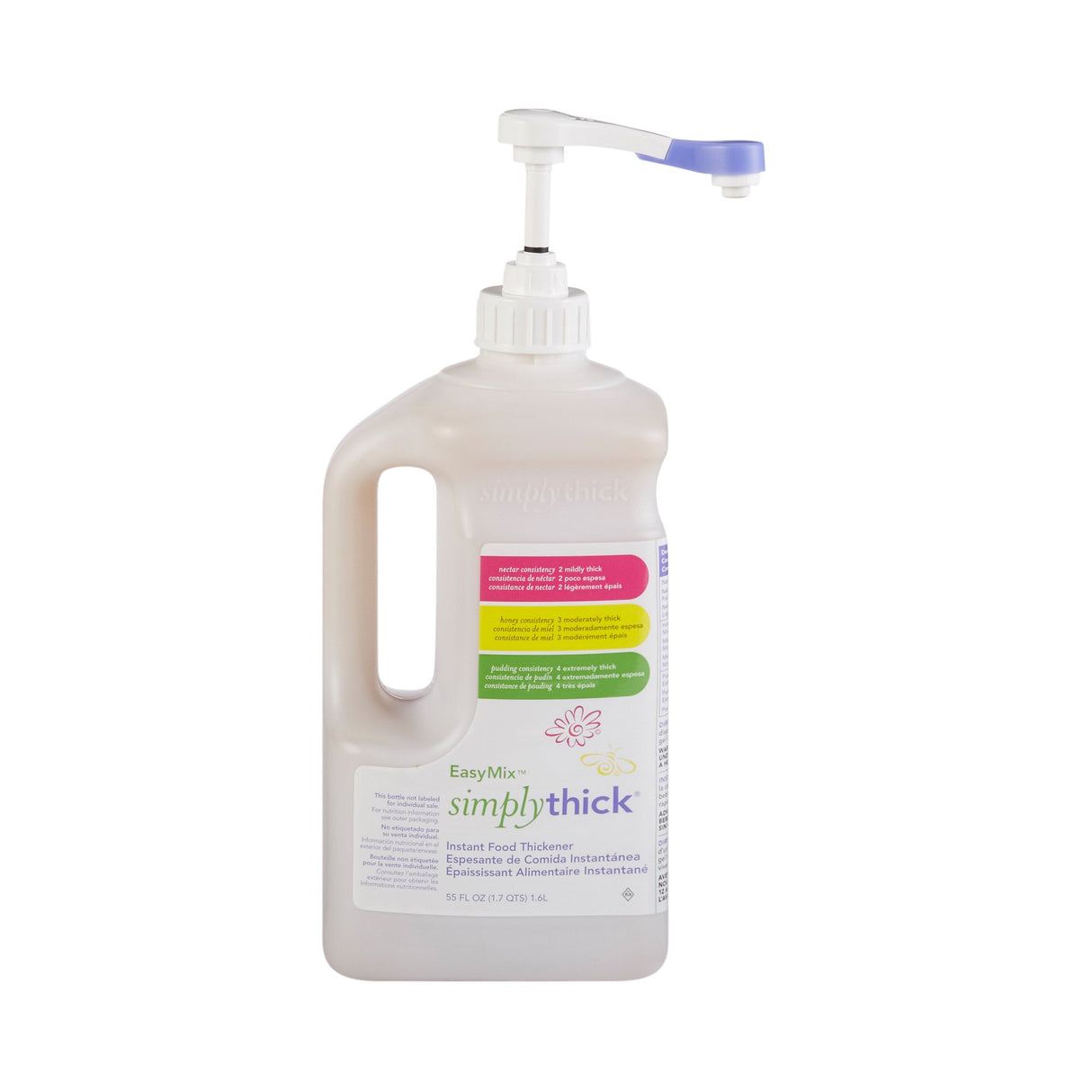 Food and Beverage Thickener SimplyThick® Easy Mix 1.6 Liter Pump Bottle Unflavored Gel IDDSI Level 2 Mildly Thick - BeHope
