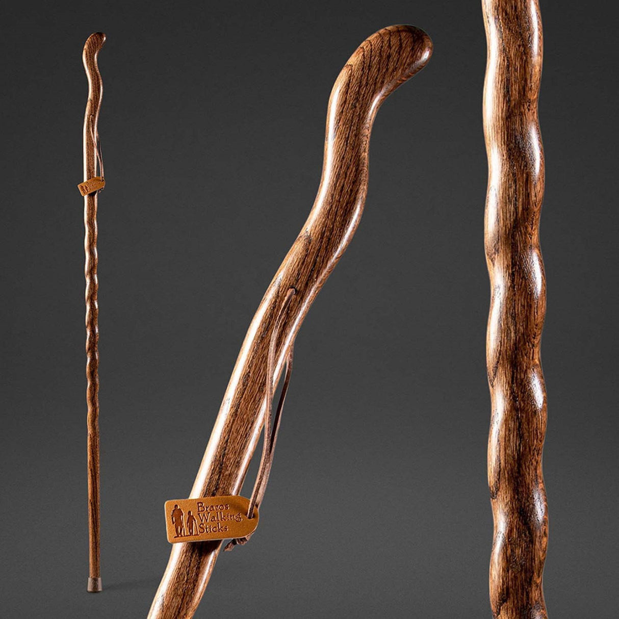 Walking Stick Brazos™ Twisted Fitness Walker Wood 55 Inch Height Brown - BeHope