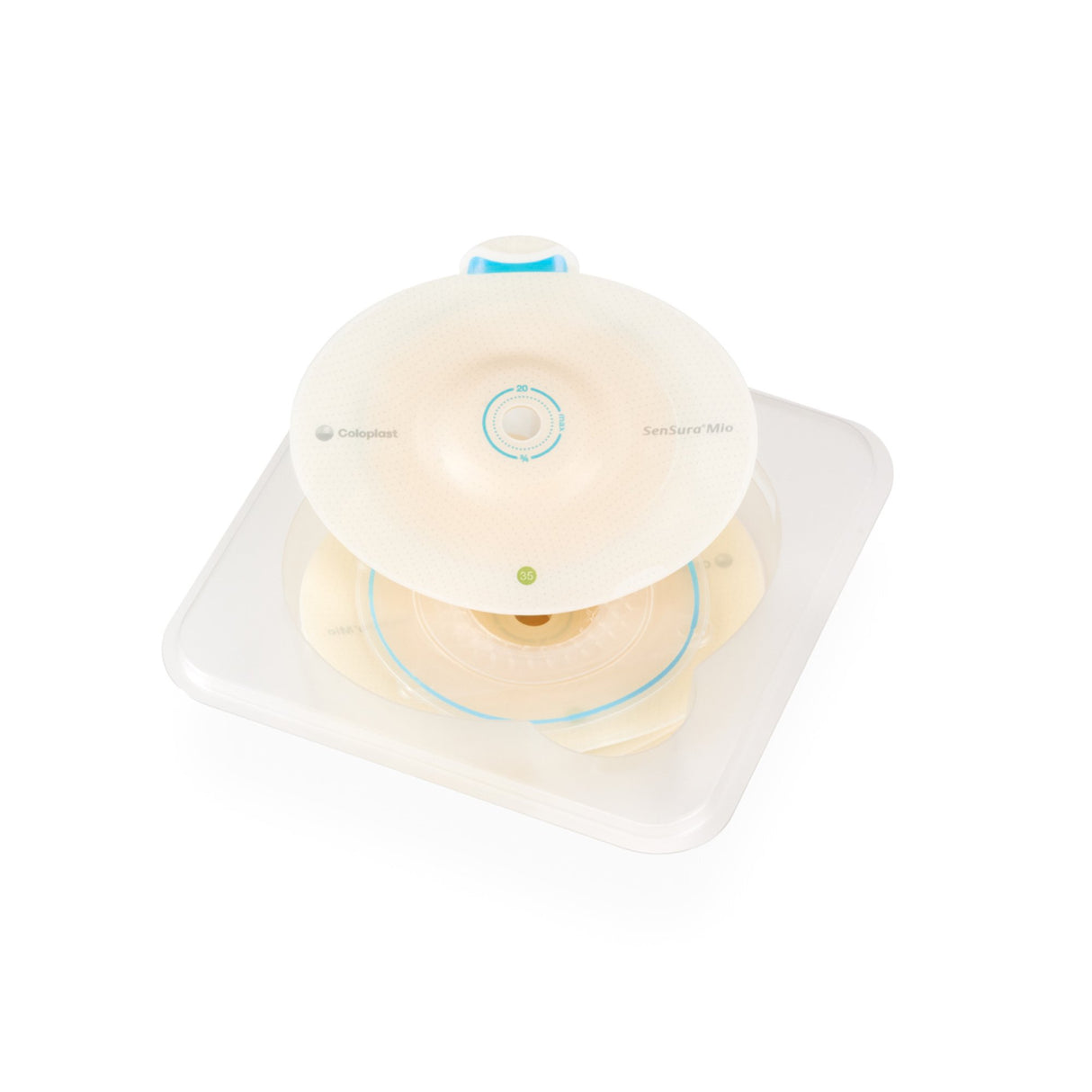 Ostomy Barrier SenSura® Mio Flex Trim to Fit, Extended Wear Elastic Adhesive 50 mm Flange Red Code System 15 to 30 mm Opening - BeHope