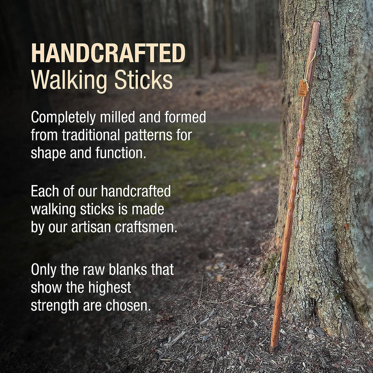 Walking Stick Brazos™ Twisted Wood 48 Inch Height Red - BeHope
