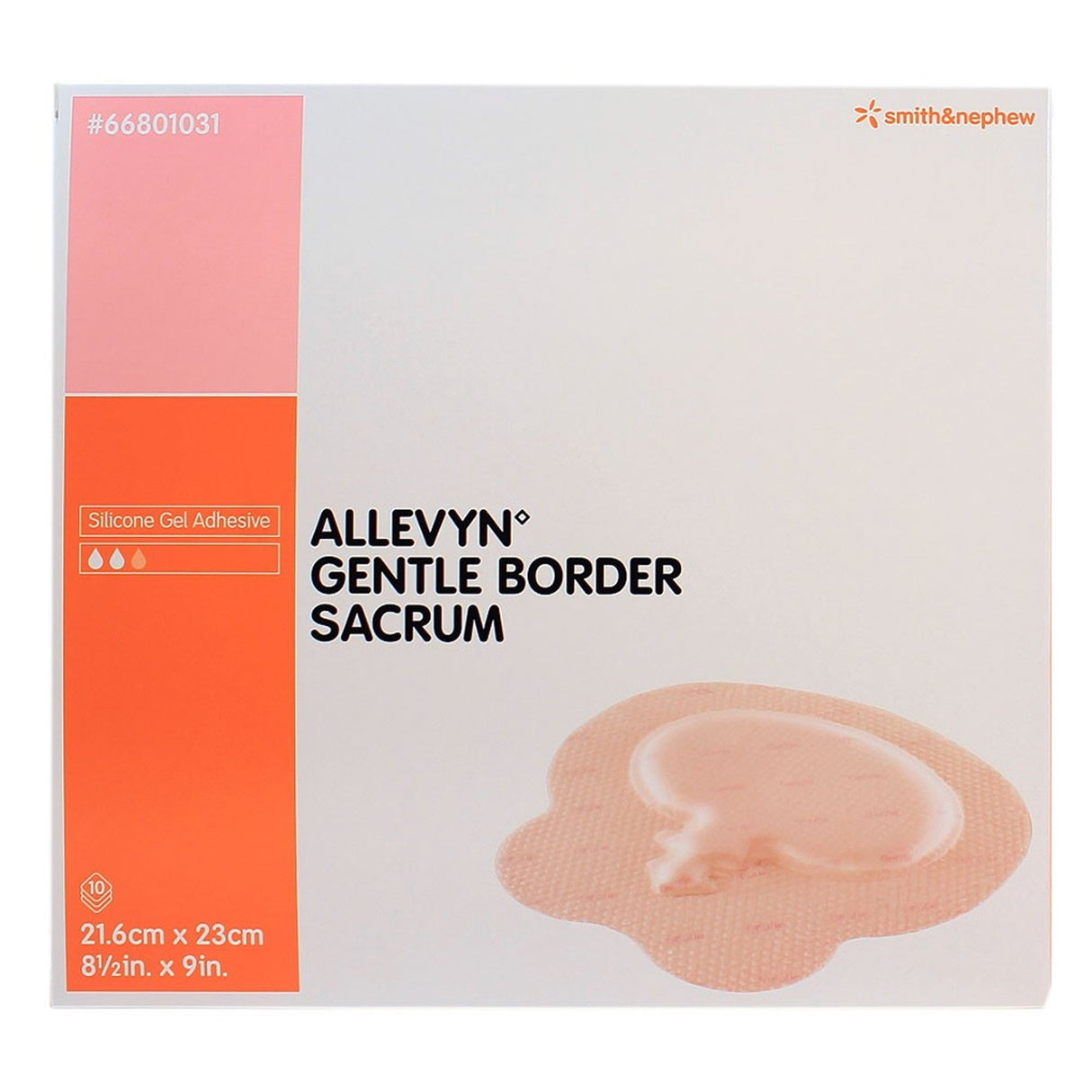 Foam Dressing Allevyn Gentle Border 8-1/2 X 9 Inch With Border Film Backing Silicone Gel Adhesive Sacral Sterile - BeHope
