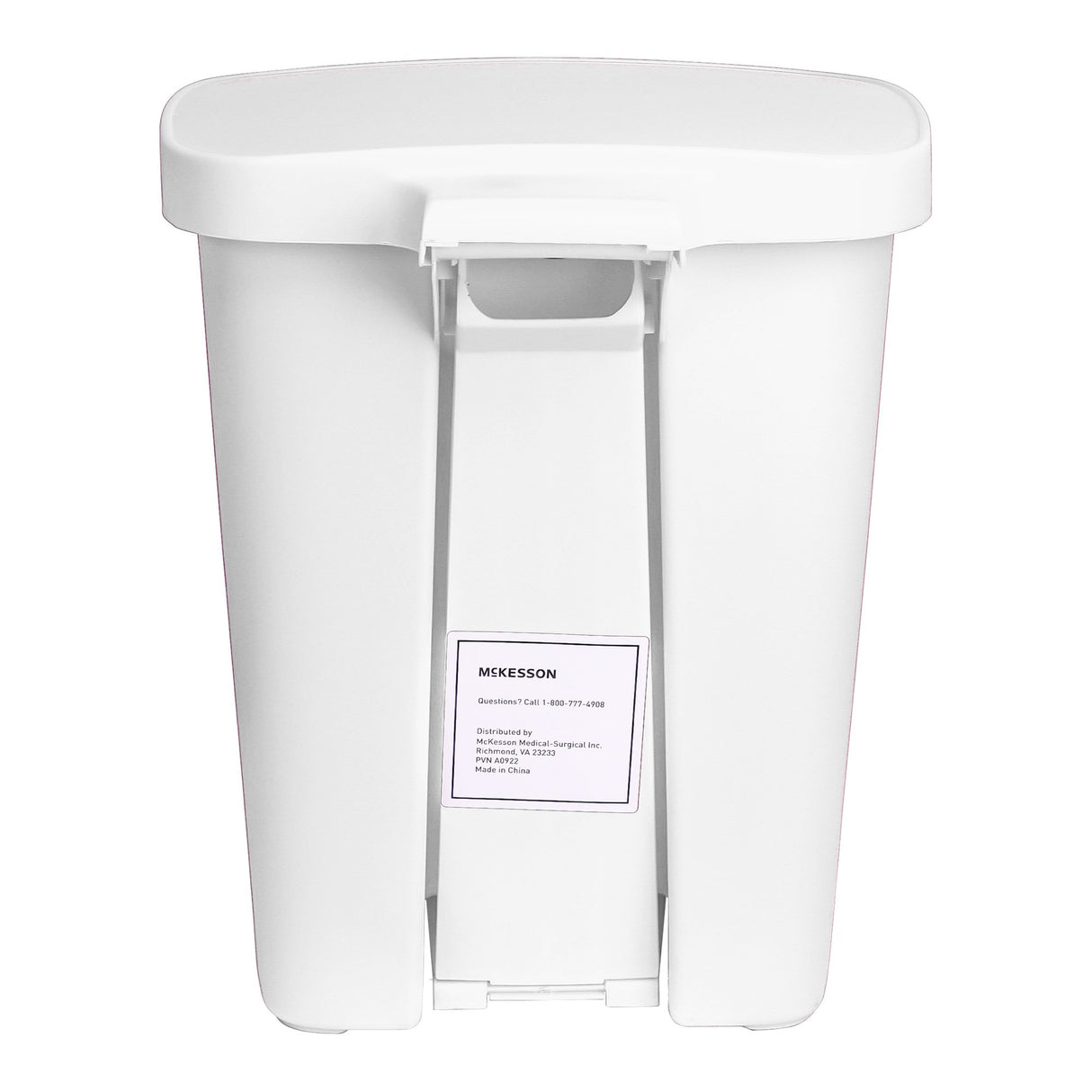 Trash Can McKesson 32 Quart / 8 gal. White Plastic Rectangular - BeHope