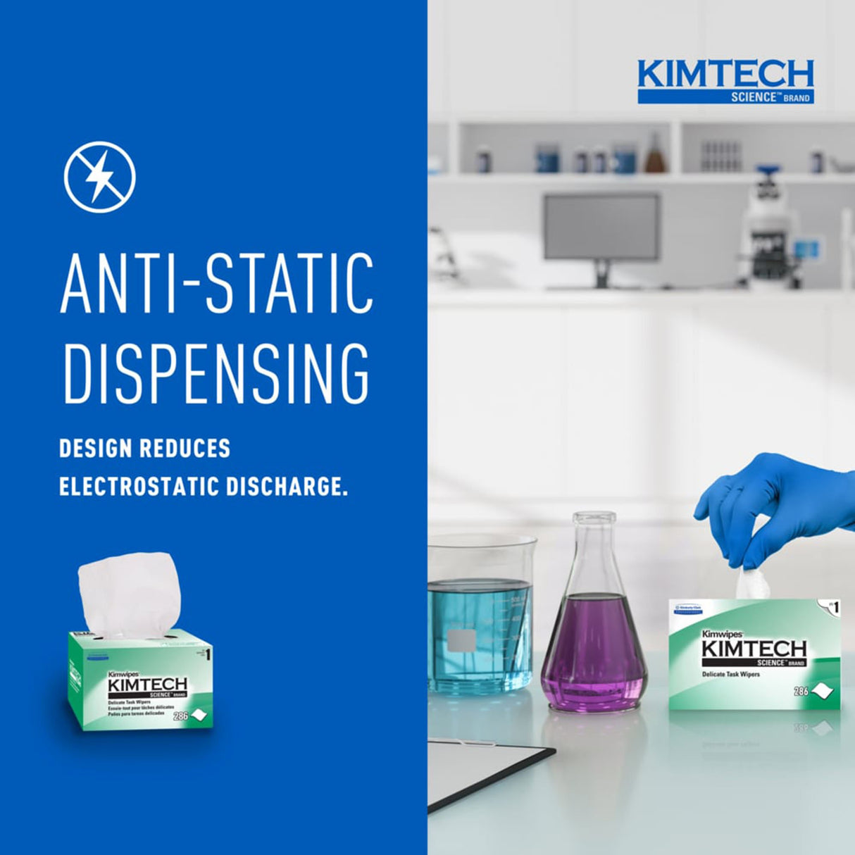 Delicate Task Wipe Kimtech Science™ Kimwipes™ Light Duty 286 Count Dispenser Box 4 X 8-1/5 Inch NonSterile Disposable - BeHope