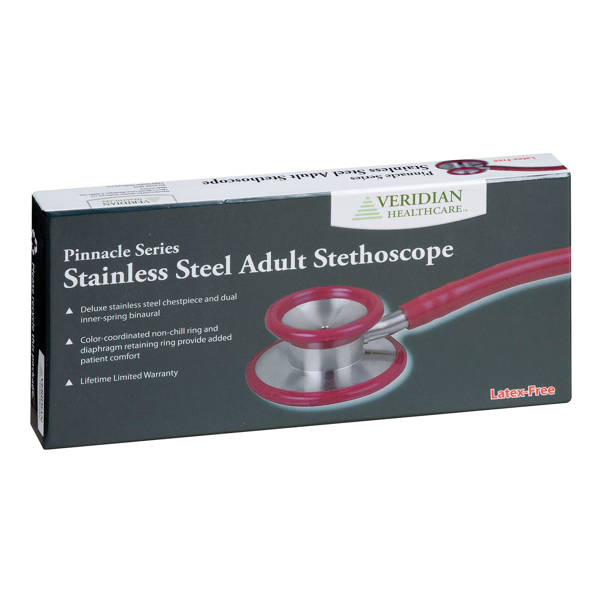 Clinician Stethoscope Veridian Blue 1-Tube 25 Inch Tube Double Sided Chestpiece - BeHope