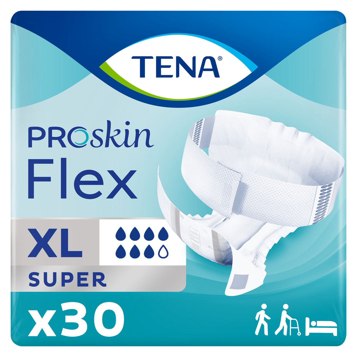 Unisex Adult Incontinence Belted Undergarment TENA® ProSkin™ Flex Super Size 20 Disposable Heavy Absorbency - BeHope