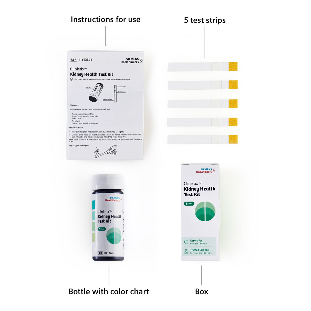 Urinalysis Test Kit Clinistix™ Albumin / Creatinine / Creatinine Ratio 5 Tests per Kit CLIA Waived - BeHope
