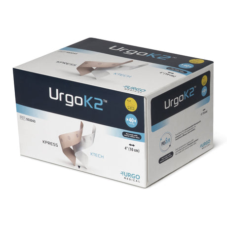 2 Layer Compression Bandage System URGOK2™ 4 X 7-1/8 to 9-3/4 Inch Self-Adherent Closure Tan / White NonSterile Regular 40 mmHg - BeHope