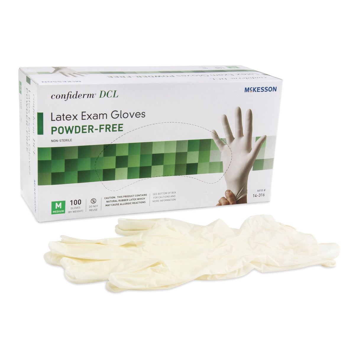Exam Glove McKesson Confiderm® Medium NonSterile Latex Standard Cuff Length Smooth Ivory Not Rated - BeHope