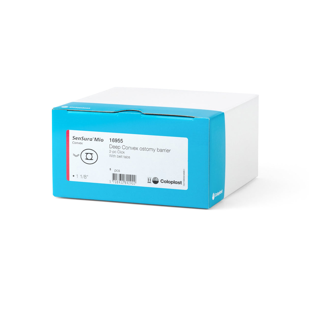 Ostomy Barrier SenSura® Mio Click Precut, Standard Wear Elastic Adhesive 50 mm Flange Red Code System 1-1/8 Inch Opening - BeHope