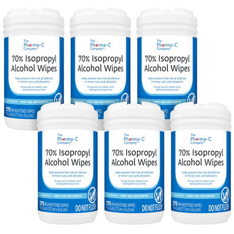 Antiseptic Skin Wipe Isopropyl Alcohol The Pharma-C Company® Towelette Canister - BeHope