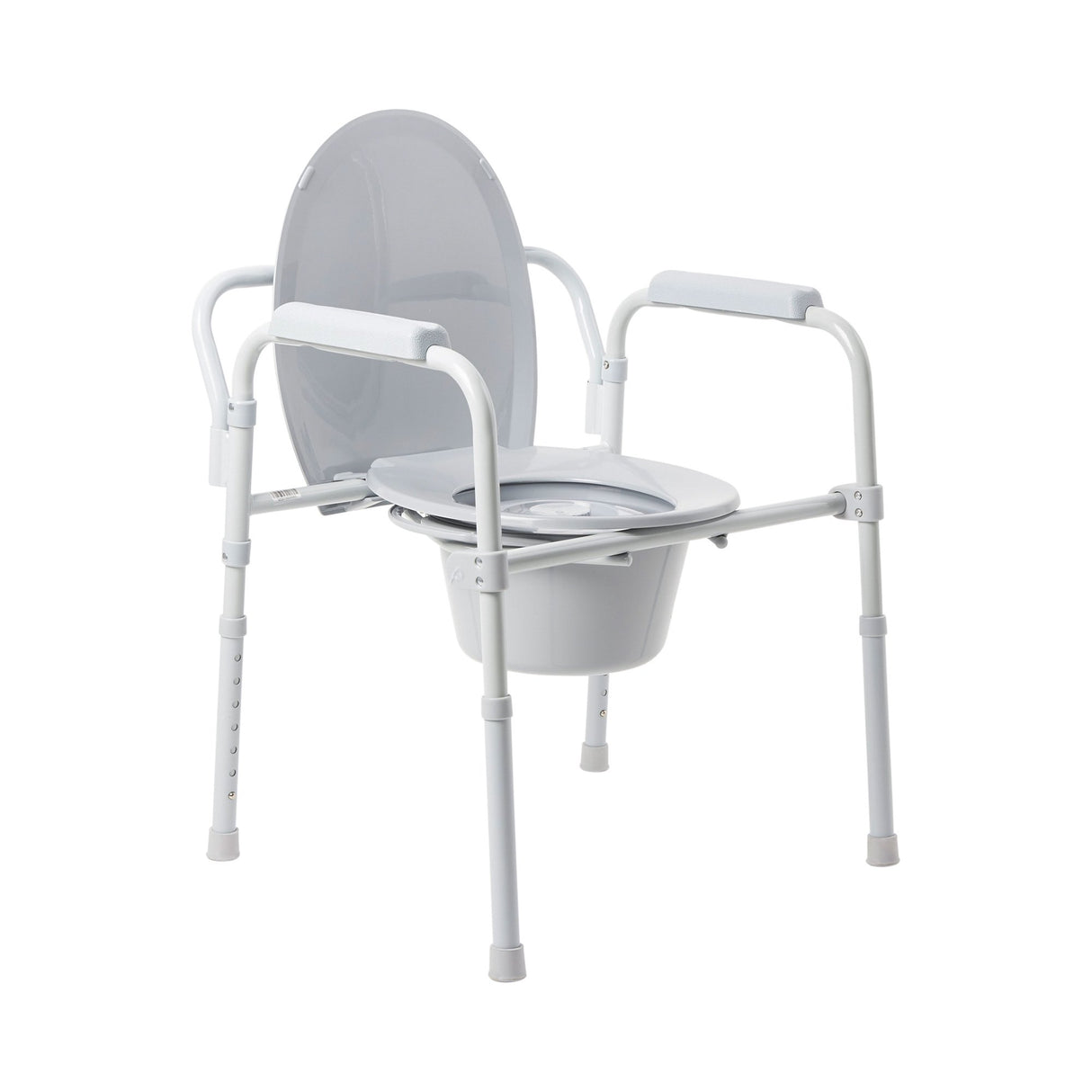 3-in-1 Commode Chair McKesson Fixed Arms Steel Frame Back Bar 13-1/4 Inch Seat Width 350 lbs. Weight Capacity - BeHope