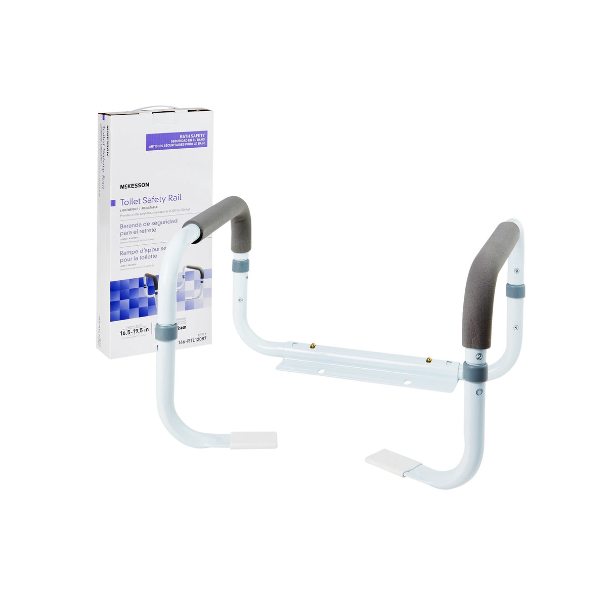 Toilet Safety Rail McKesson White Steel - BeHope