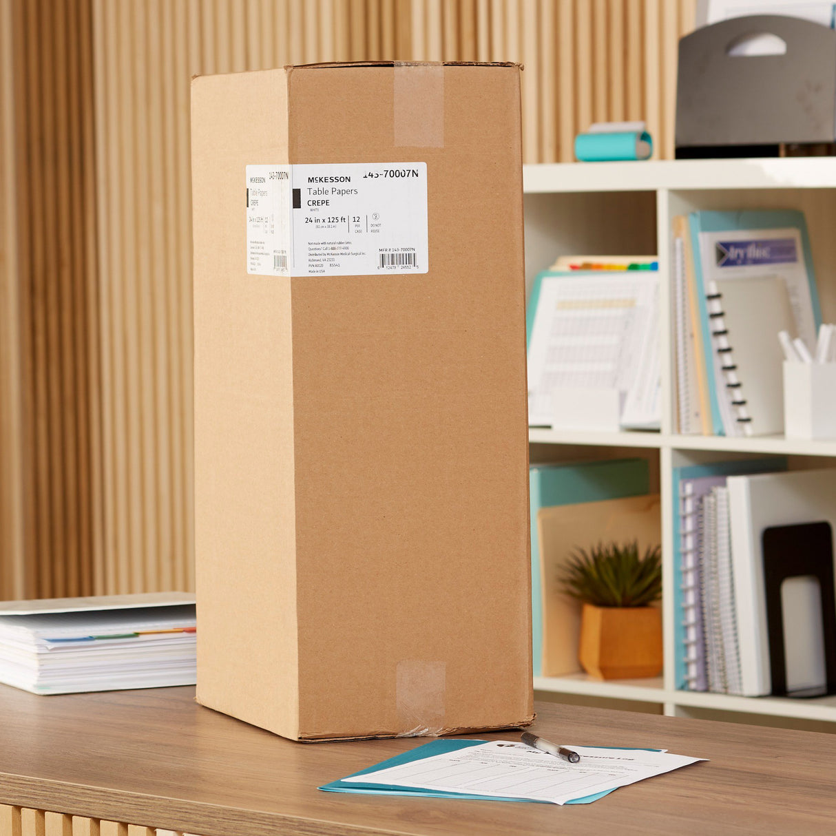 Table Paper McKesson 24 Inch Width 125 Foot Length White Crepe - BeHope