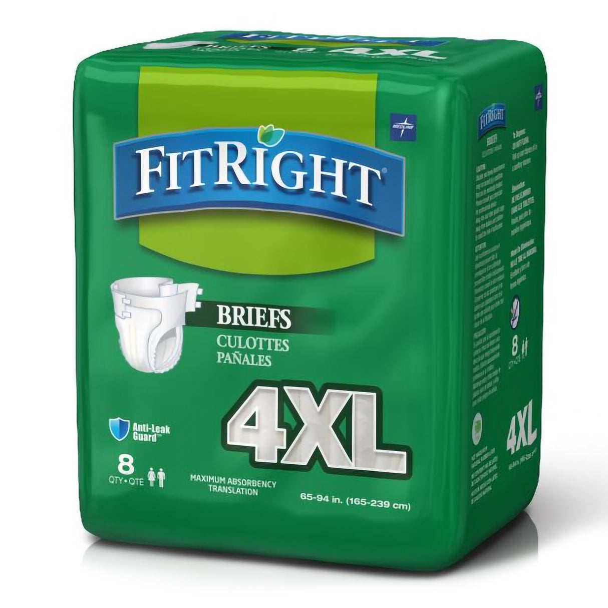 Unisex Adult Incontinence Brief FitRight® Bariatric 4X-Large Disposable Heavy Absorbency - BeHope