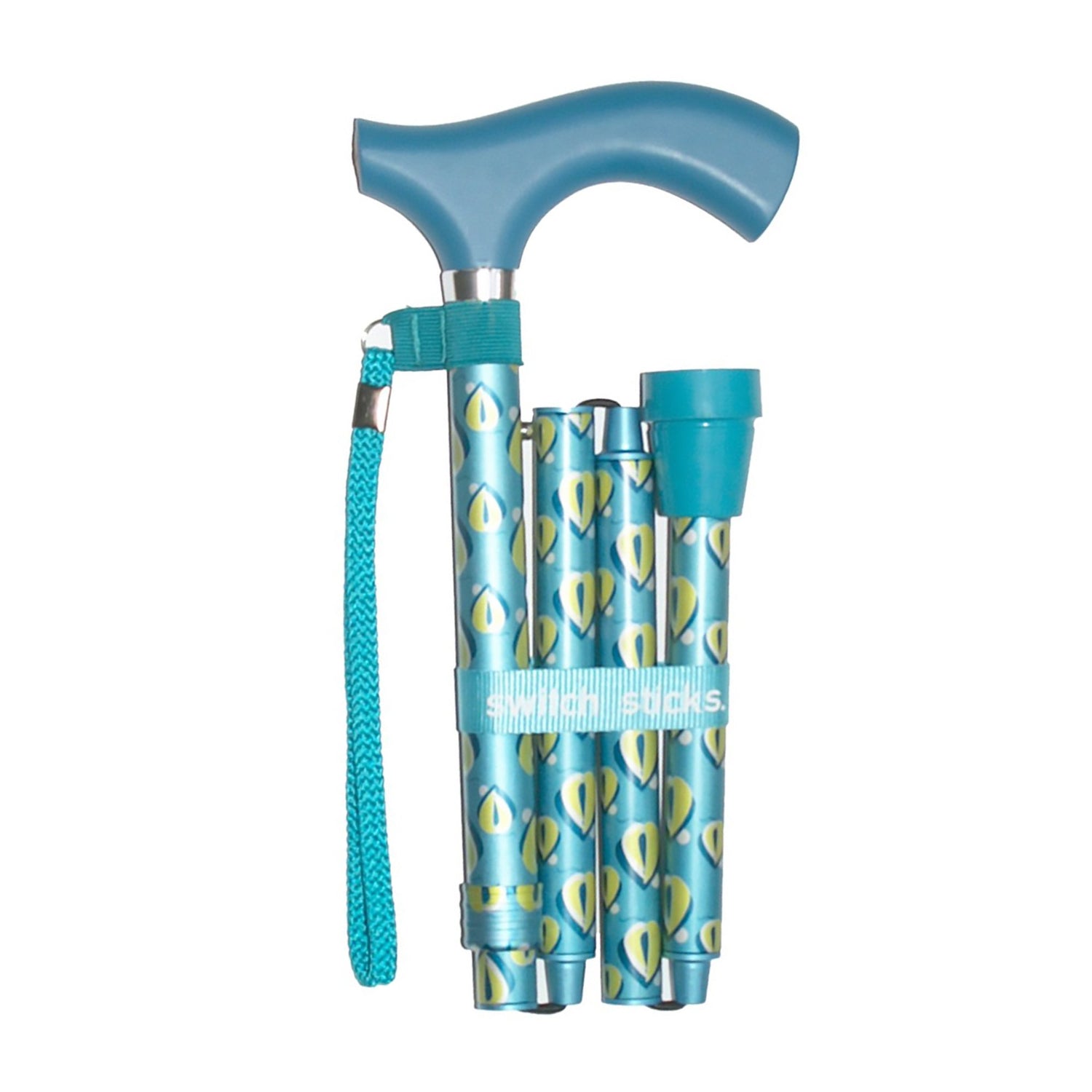 Folding Cane Switch Sticks® Aluminum 32 to 37 Inch Height Thames Print - BeHope