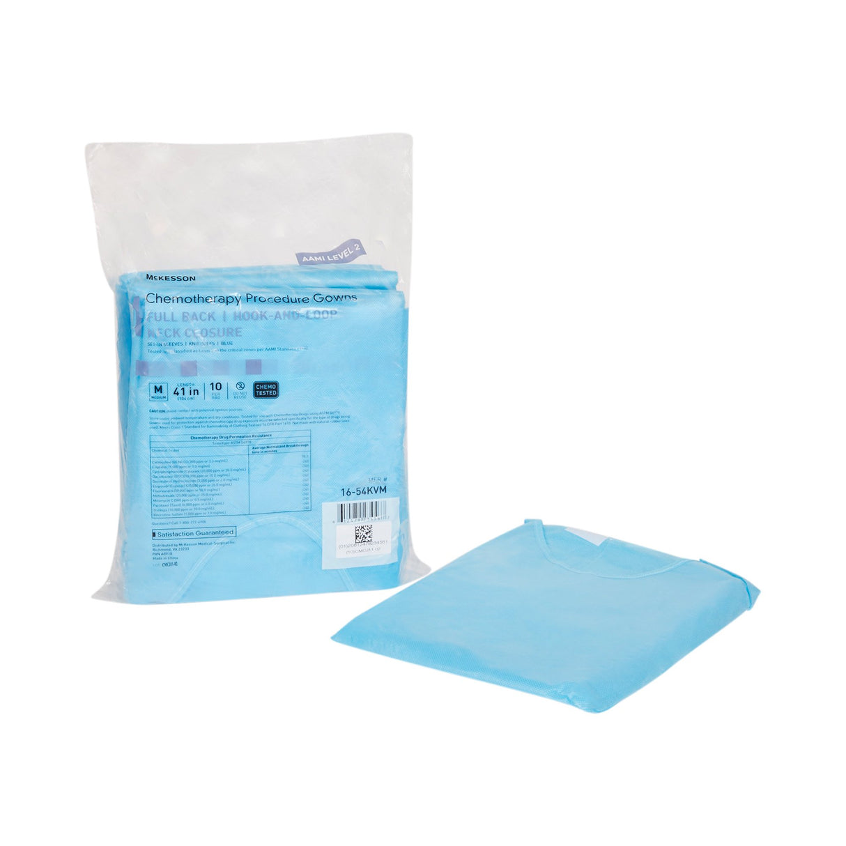 Chemotherapy Procedure Gown McKesson Medium Blue NonSterile AAMI Level 2 / ASTM D6978 Disposable - BeHope