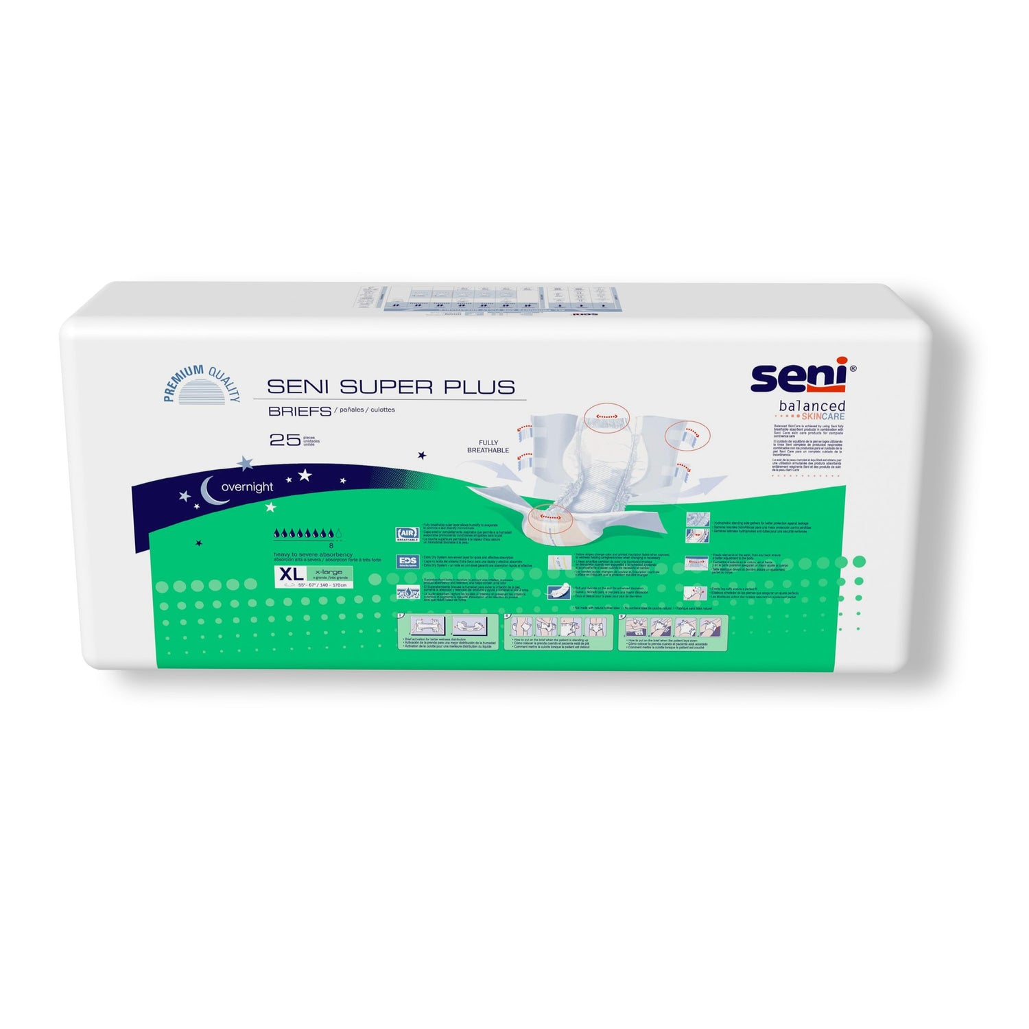 Unisex Adult Incontinence Brief Seni® Super Plus X-Large Disposable Heavy Absorbency - BeHope